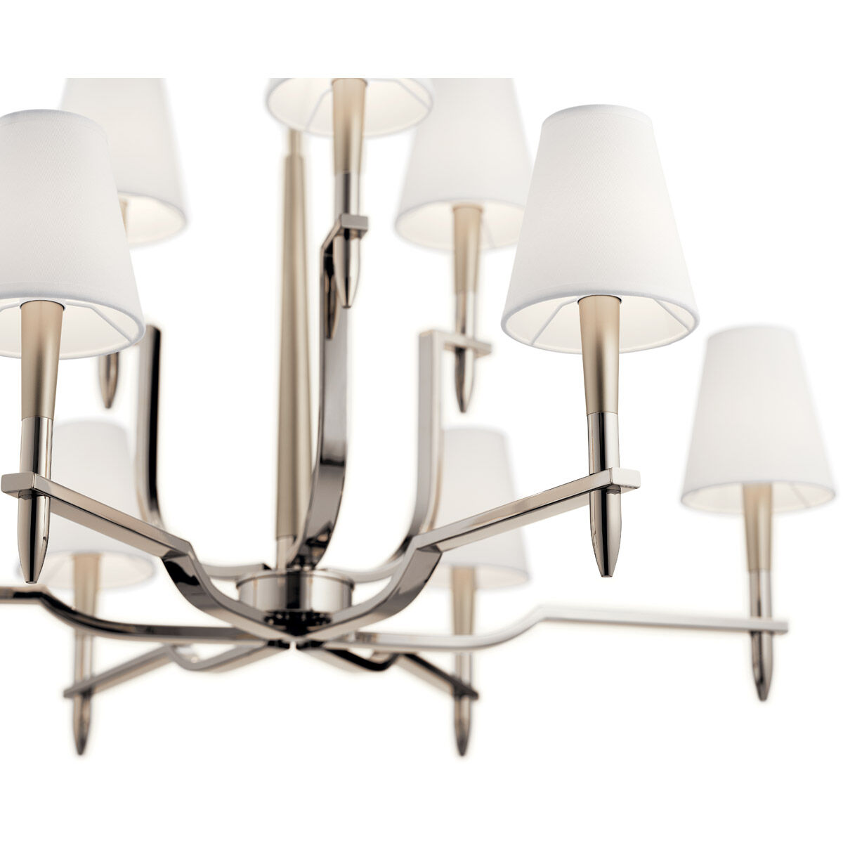 Kinsey 9 Light 39 inch Polished Nickel Chandelier 2 Tier Large Ceiling Light, 2 Tier