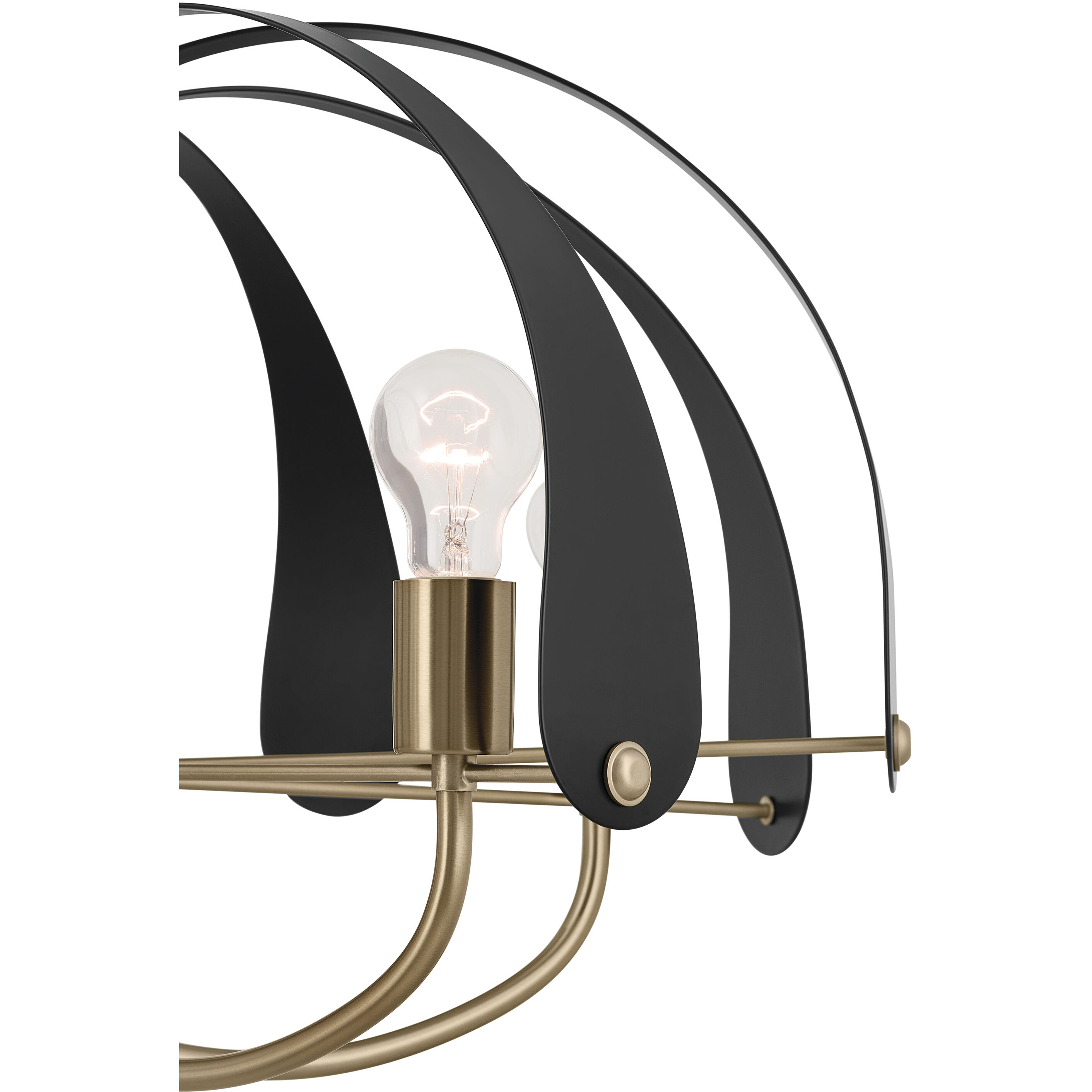 Petal LED 31 inch Champange White Chandelier Ceiling Light