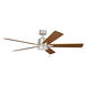 Lucian II 60 inch Brushed Nickel with Walnut Blades Ceiling Fan