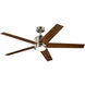 Brahm 56 inch Brushed Stainless Steel with Silver Blades Ceiling Fan