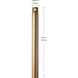 Independence Champagne Bronze Ceiling Fan Downrod, Single Threaded