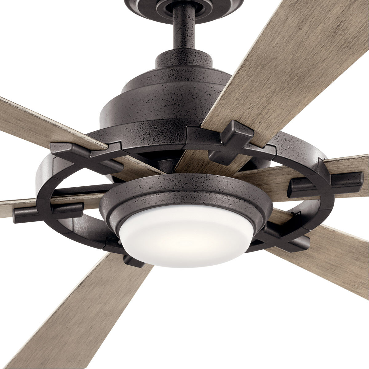 Gentry Lite 52 inch Anvil Iron with Dist Antiq Gray Blades Ceiling Fan in Distressed Antique Gray/Walnut