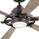 Gentry Lite 52 inch Anvil Iron with Dist Antiq Gray Blades Ceiling Fan in Distressed Antique Gray/Walnut