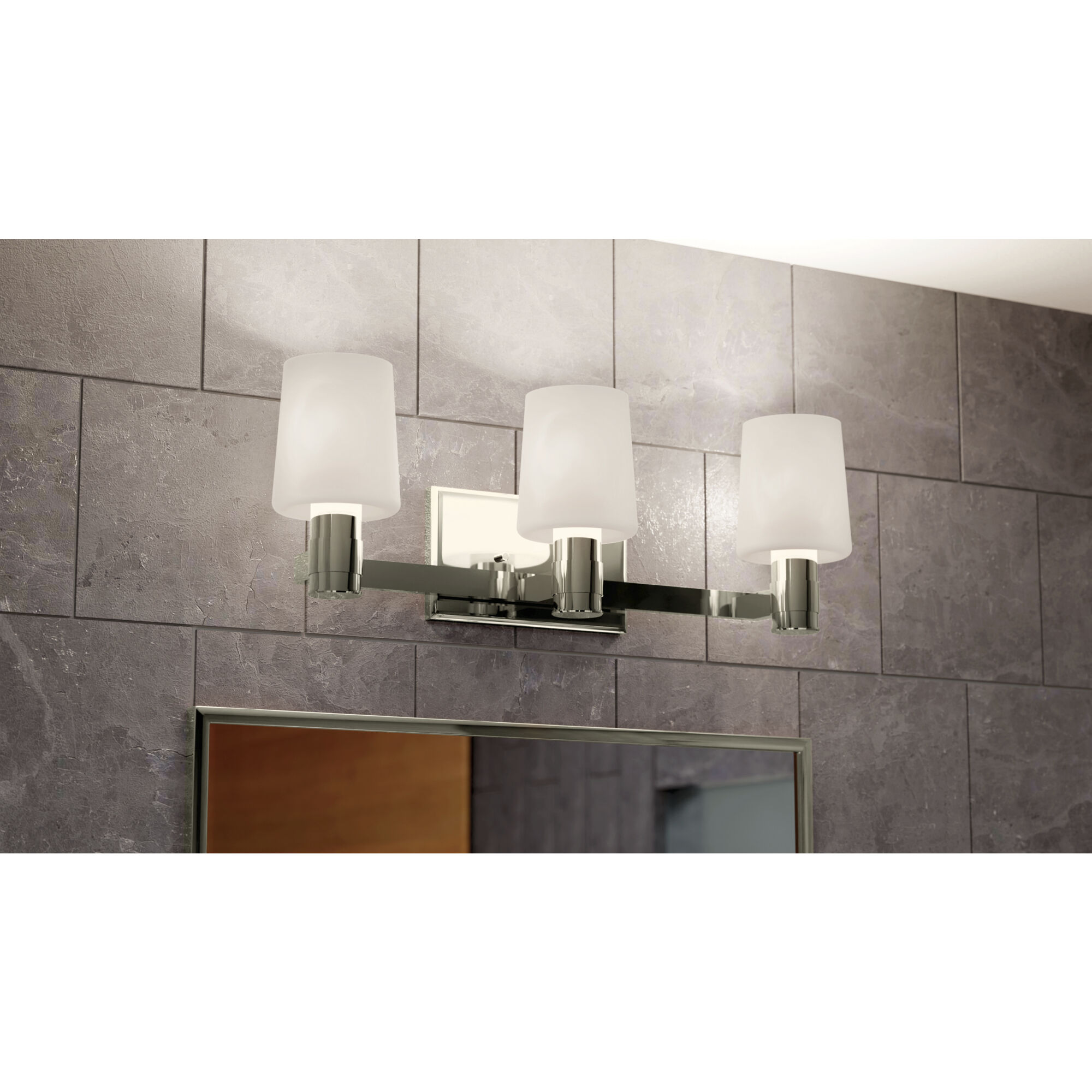 Adani 3 Light 24 inch Polished Nickel Bath Bracket Wall Light, 3 Arm
