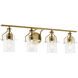 Everett 4 Light 34.25 inch Brushed Brass Bath Vanity Light Wall Light