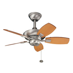 Canfield 30 inch Brushed Nickel with Walnut Blades Ceiling Fan