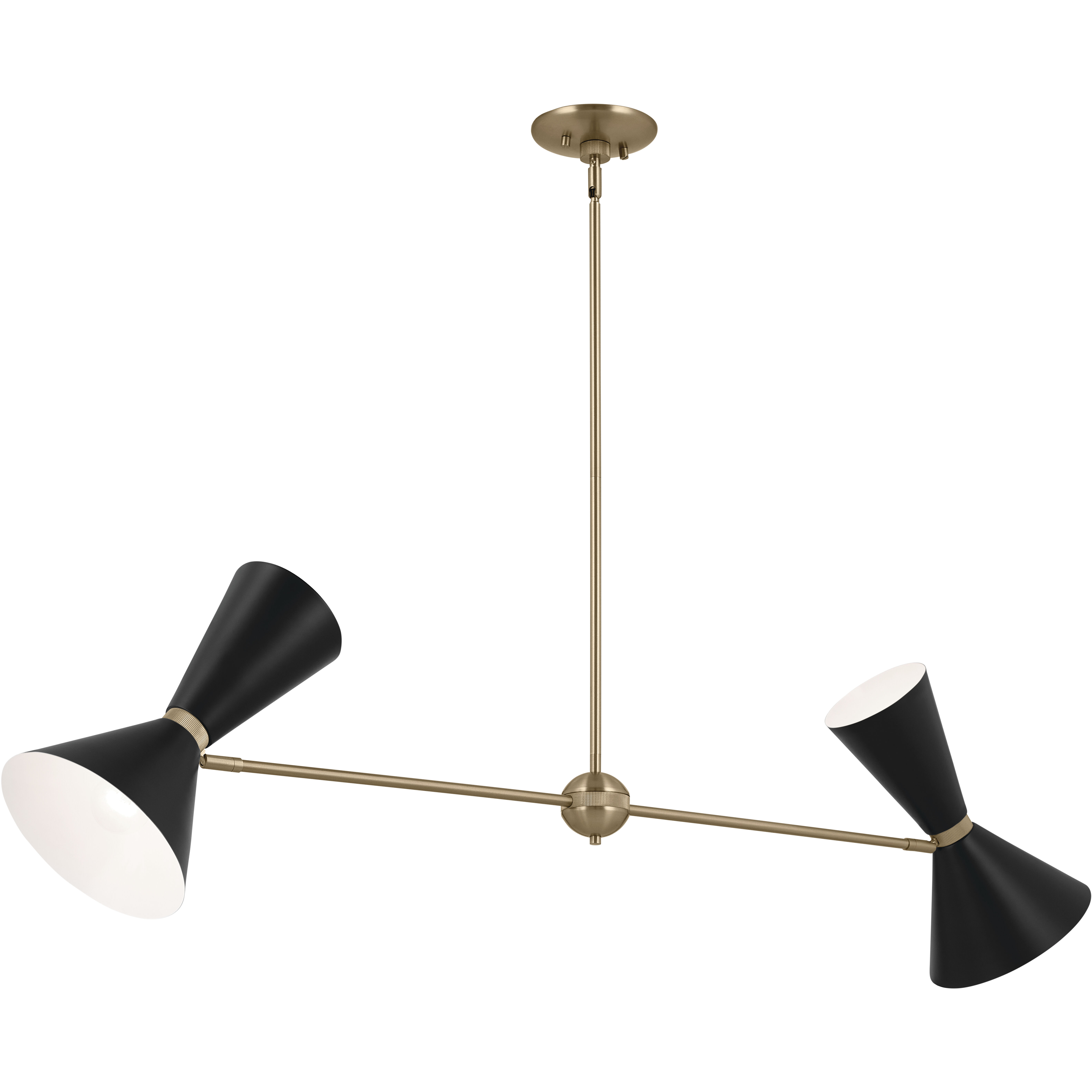 Phix LED 8.75 inch Champagne Bronze with Black Chandelier Linear Ceiling Light