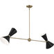 Phix LED 48 inch Champagne Bronze with Black Linear Chandelier Ceiling Light