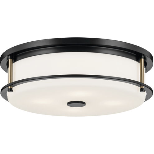 Brit LED 18 inch Black and Champagne Bronze Flush Mount Ceiling Light in Champagne Bronze with Black