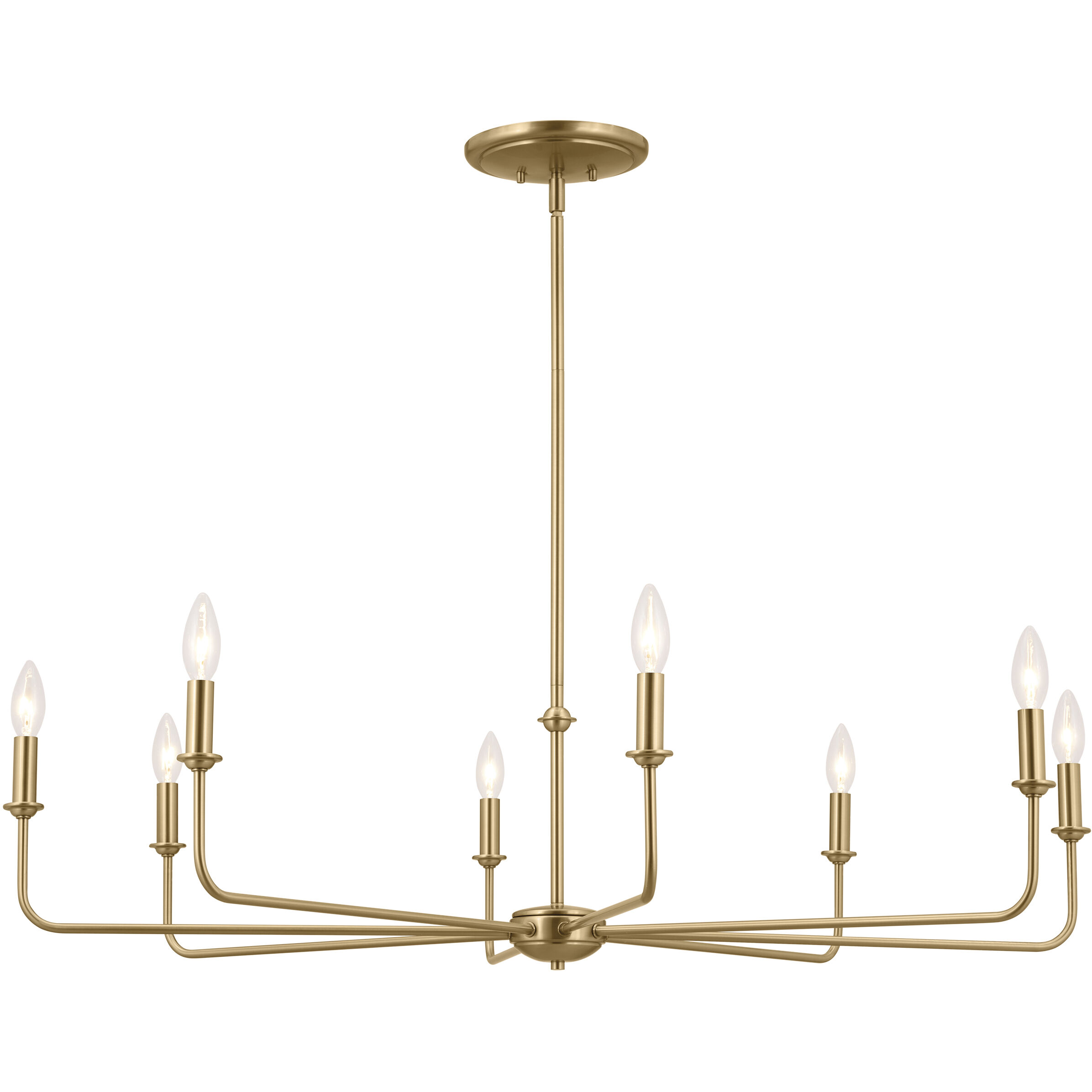 Pallas 8 Light 42.75 inch Brushed Natural Brass Chandelier Ceiling Light