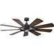 Gentry 65 inch Distressed Black with Walnut Blades Ceiling Fan in Walnut/Walnut Shadowed