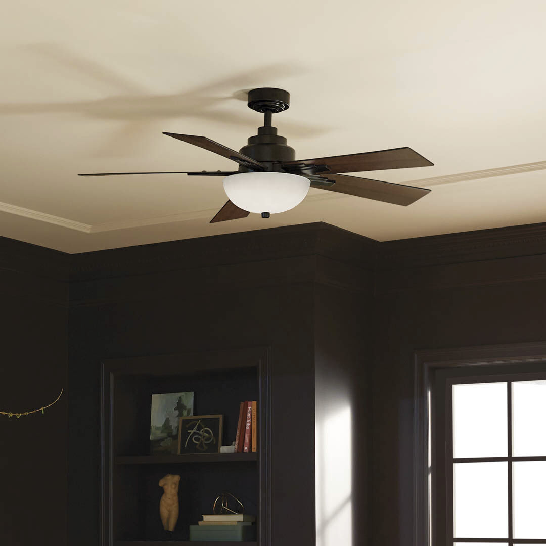 Vinea 52 inch Satin Black with Black Blades Ceiling Fan