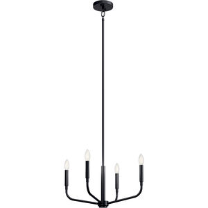 Madden 4 Light Black Chandelier/Semi Flush Ceiling Light