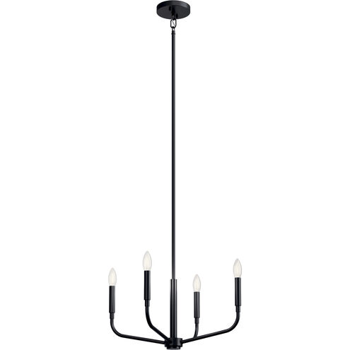 Madden 4 Light Black Chandelier/Semi Flush Ceiling Light