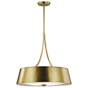 Maclain 4 Light 24 inch Natural Brass Chandelier Round Pendant Ceiling Light
