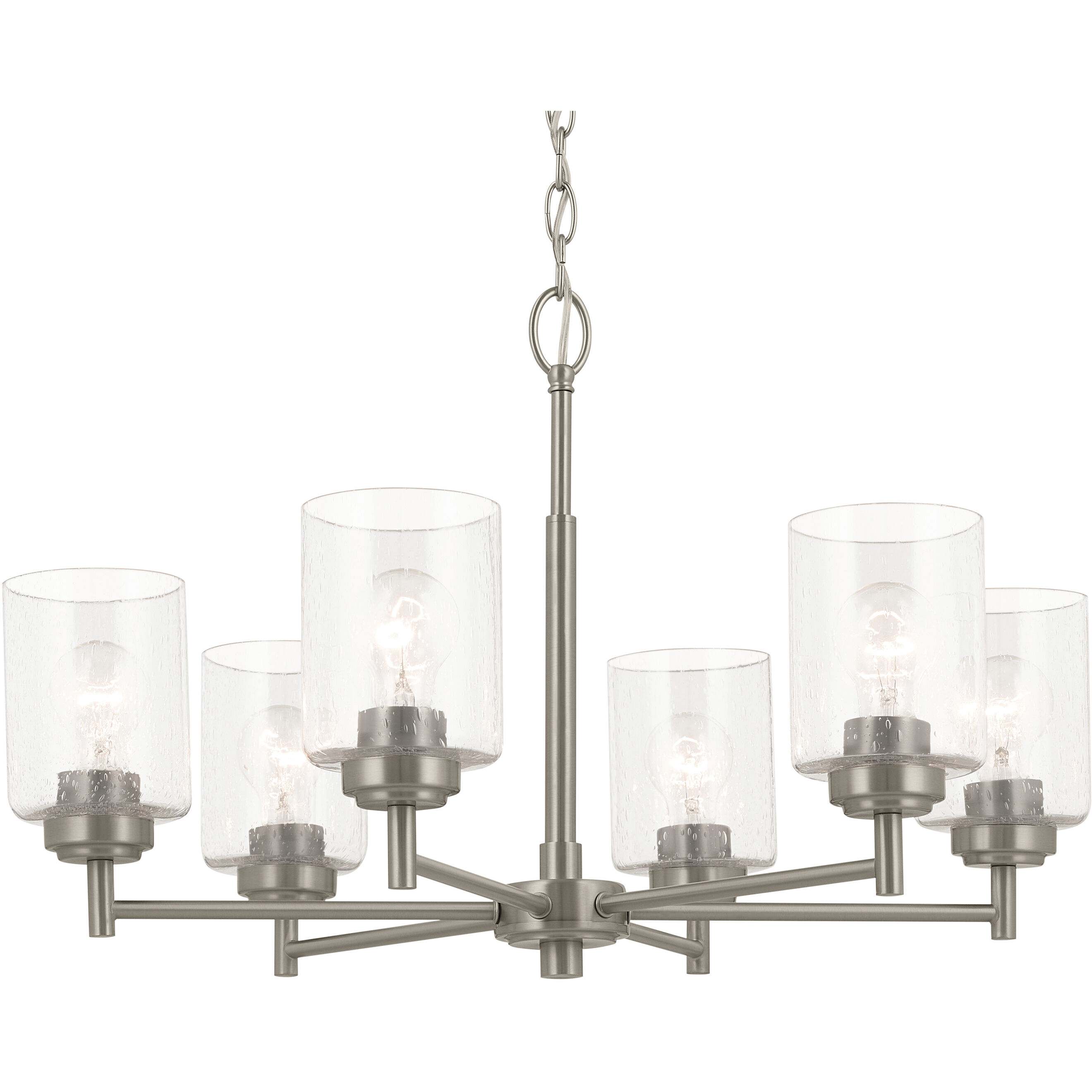 Winslow 6 Light Brushed Nickel Chandelier Ceiling Light, Large