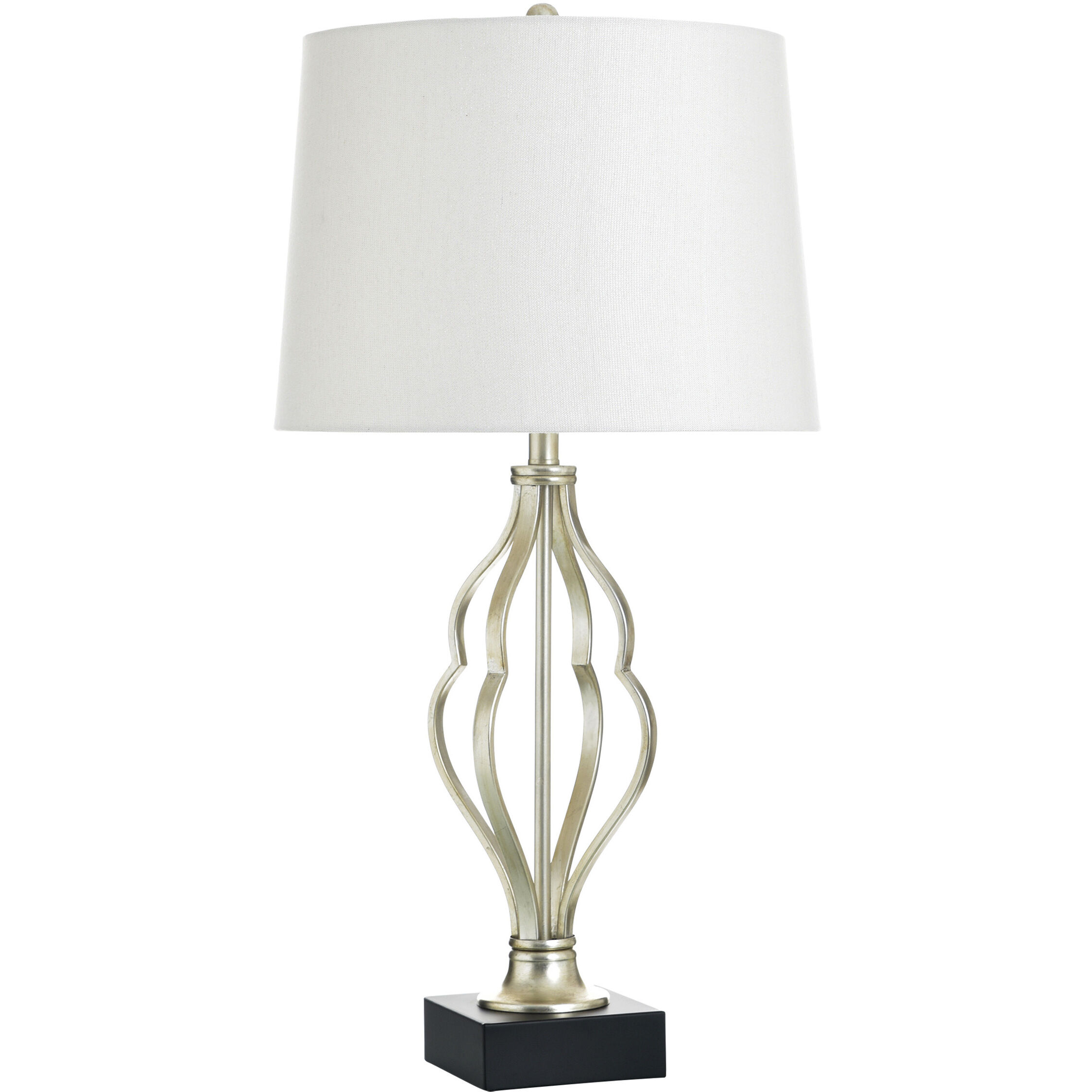 Castonia 33 inch 100 watt Castonia Silver and White Table Lamp Portable Light