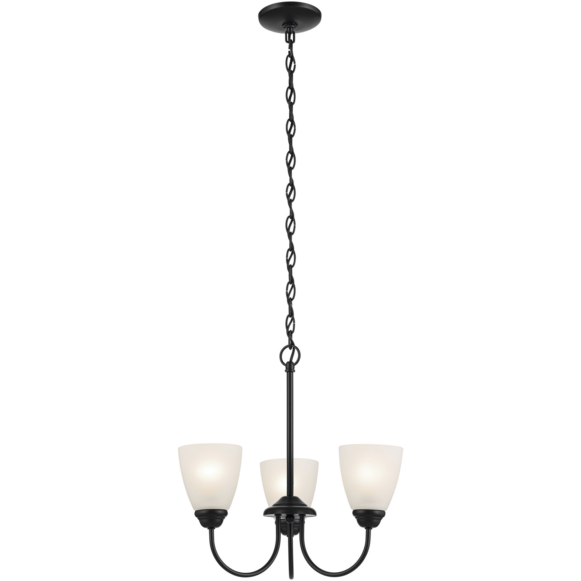 Jolie 3 Light Black Mini Chandelier Ceiling Light in Incandescent