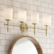 Ali 4 Light 32.5 inch Brushed Natural Brass Bath Vanity Light Wall Light