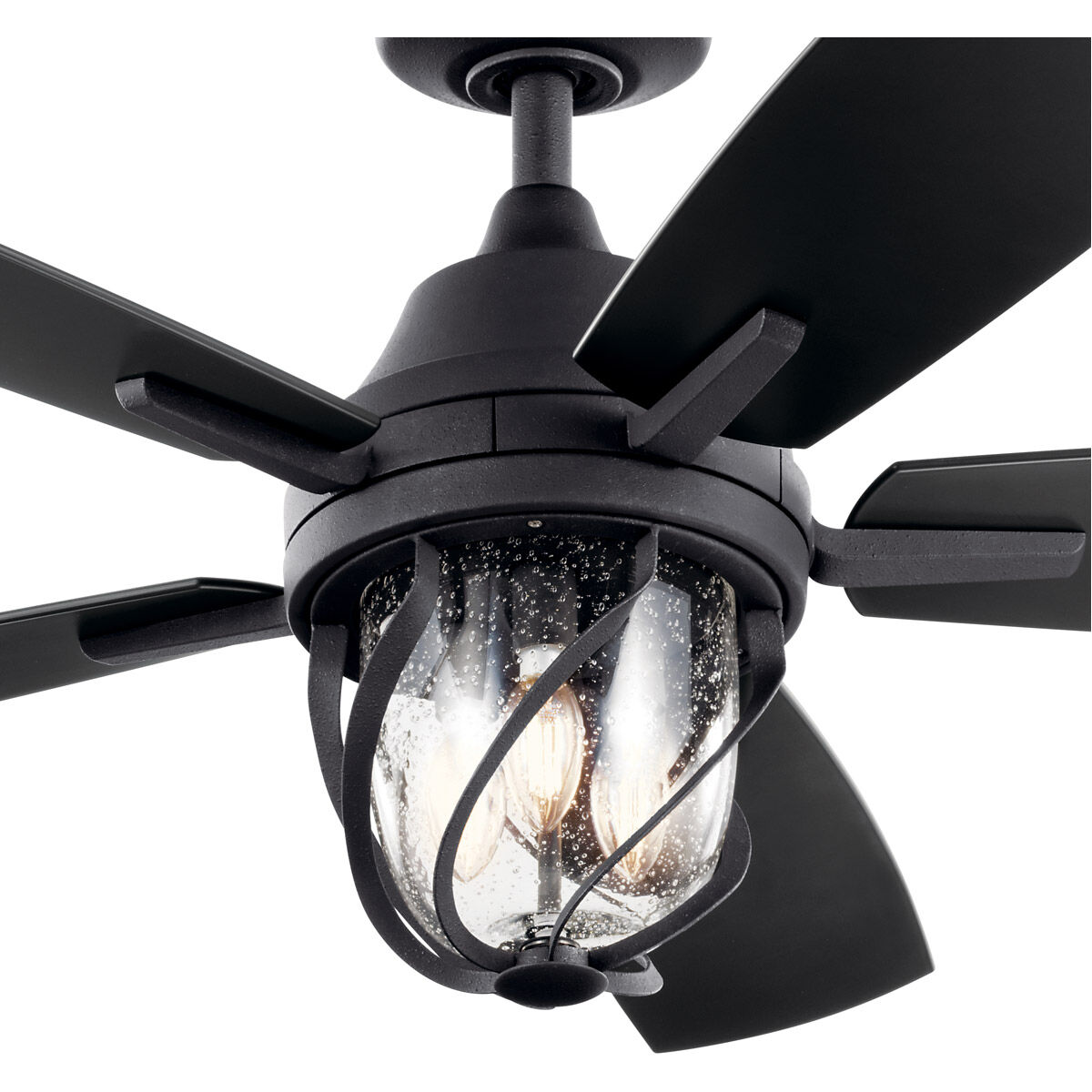 Lydra 52 inch Distressed Black with Walnut Blades Ceiling Fan