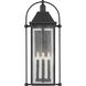 Harbor Row 4 Light 28.75 inch Textured Black Outdoor Wall Sconce, Large