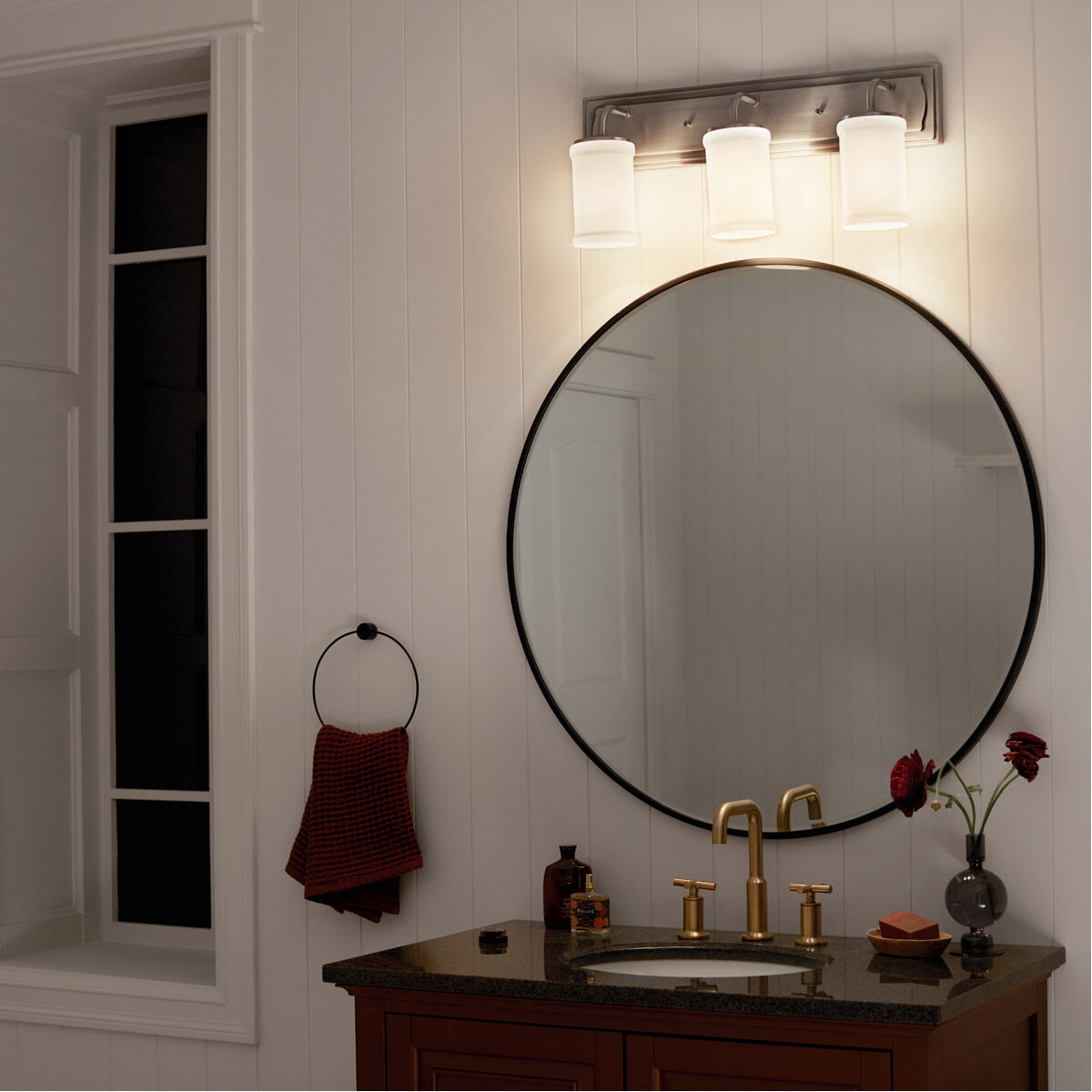 Homestead Vetivene 3 Light 24 inch Classic Pewter Vanity Light Wall Light, Vetivene