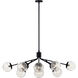 Silvarious 12 Light 26.75 inch Black Chandelier/Semi Flush Ceiling Light