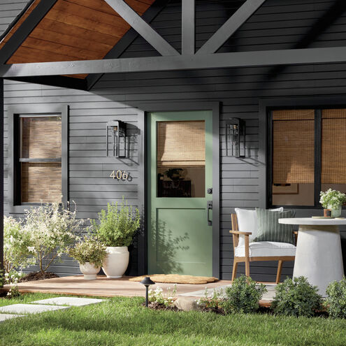 Hone 1 Light 18 inch Black Textured Outdoor Wall, Medium