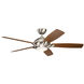 Geno 54 inch Brushed Stainless Steel with Silver Blades Ceiling Fan