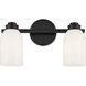 Shae 2 Light 15 inch Black Vanity Light Wall Light