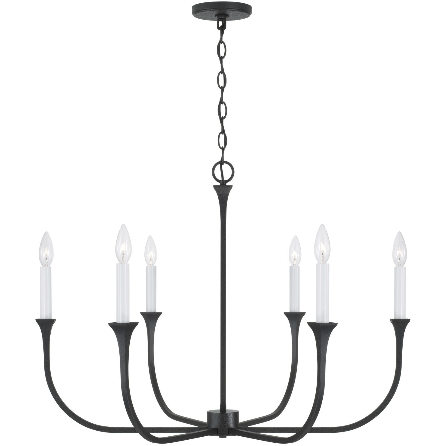 Decklan 6 Light 32 inch Black Iron Chandelier Ceiling Light