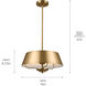 Luella 3 Light 16 inch Brushed Natural Brass Pendant Ceiling Light