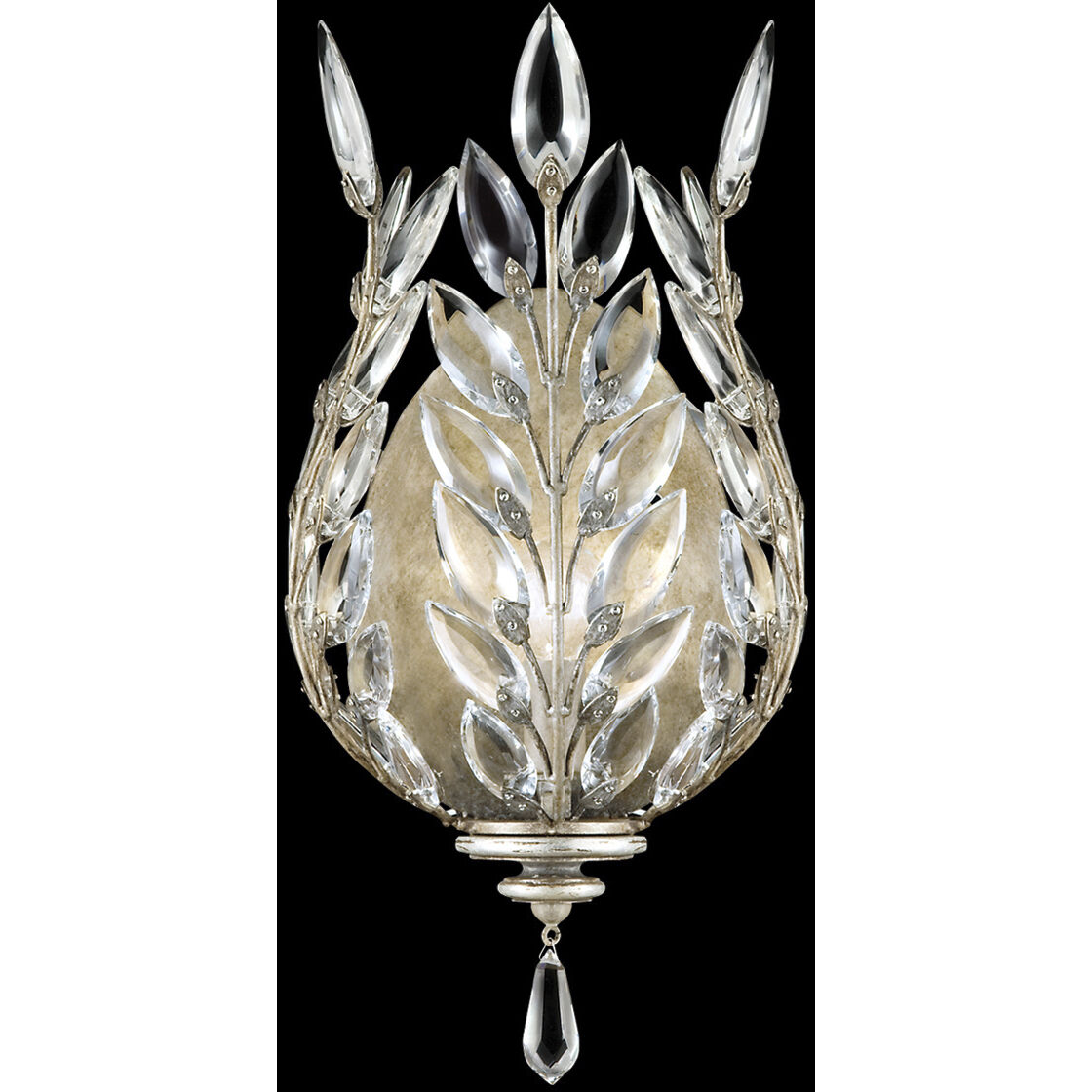 Crystal Laurel 1 Light 8 inch Silver Sconce Wall Light