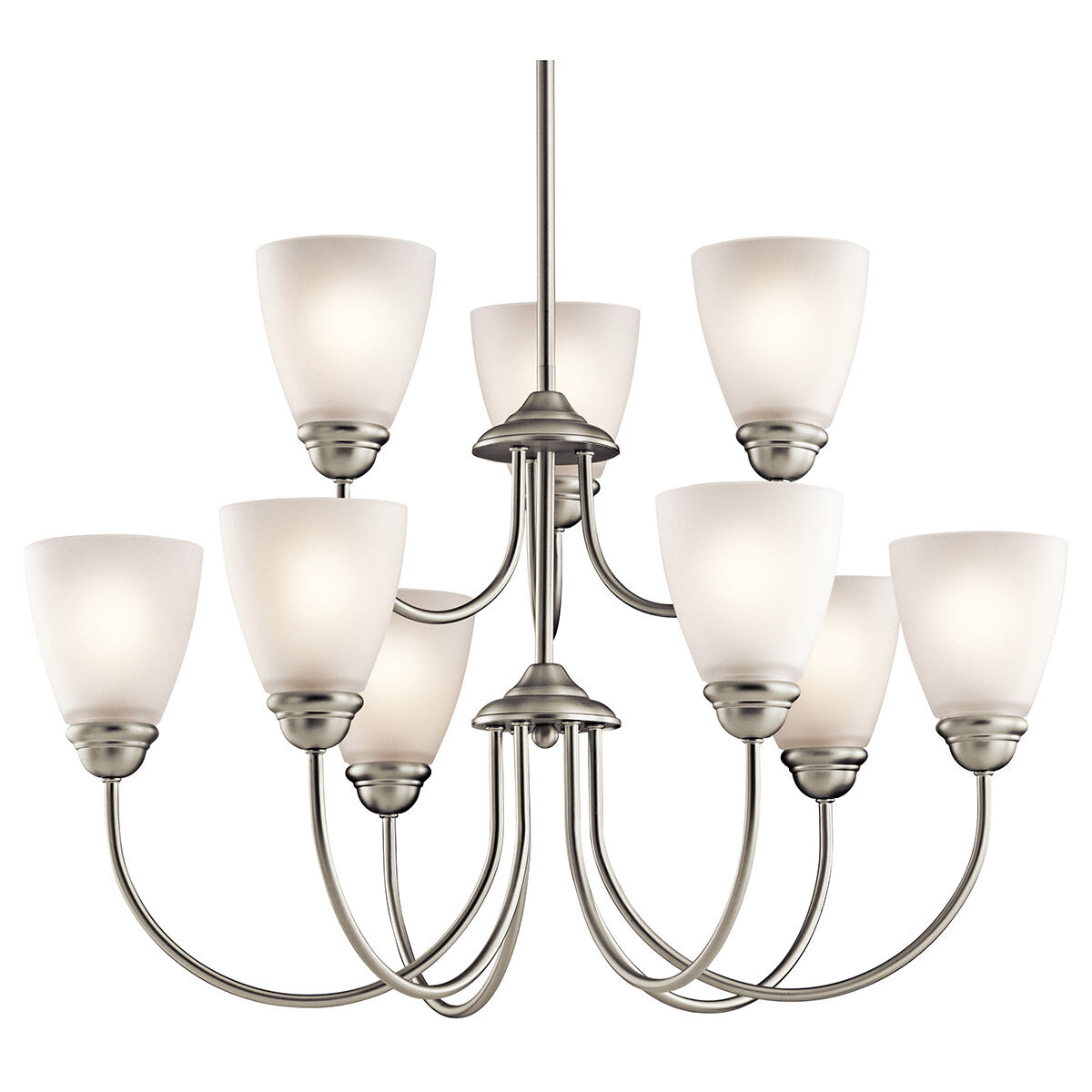 Jolie 9 Light 28 inch Brushed Nickel Chandelier 2 Tier Ceiling Light in Incandescent, 2 Tier
