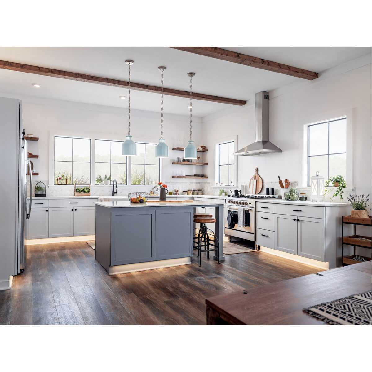 Montauk 1 Light 9 inch Light Blue Mini Pendant Ceiling Light