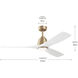 Volos II 54 inch Champagne Bronze with Matte White Blades Ceiling Fan