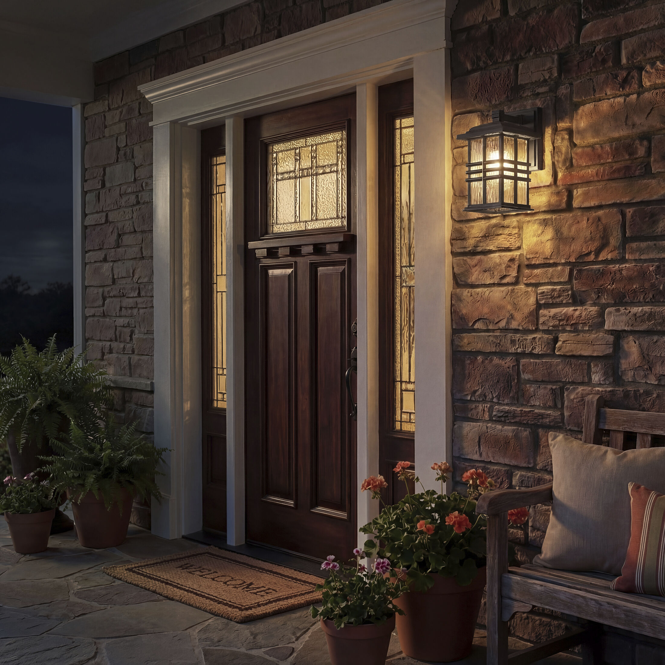 Beacon Square 1 Light 12 inch Olde Bronze Outdoor Wall, Small