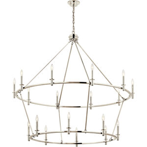 Carrick 18 Light Polished Nickel Chandelier Ceiling Light, 2 Tier Large