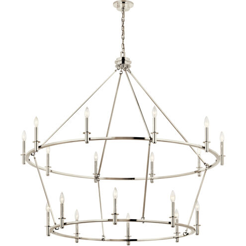 Carrick 18 Light Polished Nickel Chandelier Ceiling Light, 2 Tier Large