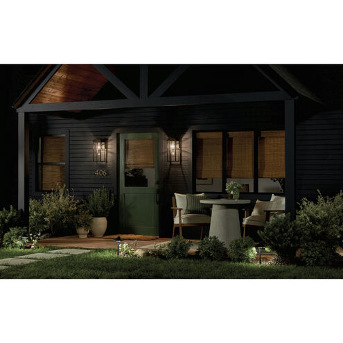 Hone 1 Light 18 inch Black Textured Outdoor Wall, Medium