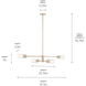 Velestino 4 Light 47.5 inch Champagne Bronze Linear Chandelier Ceiling Light