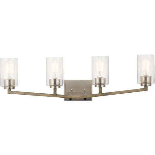 Deryn 4 Light 32 inch Distressed Antique Gray Wall Mt Bath 4 Arm Wall Light