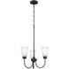 Erma 3 Light Black Chandelier Ceiling Light, Small, 1 Tier