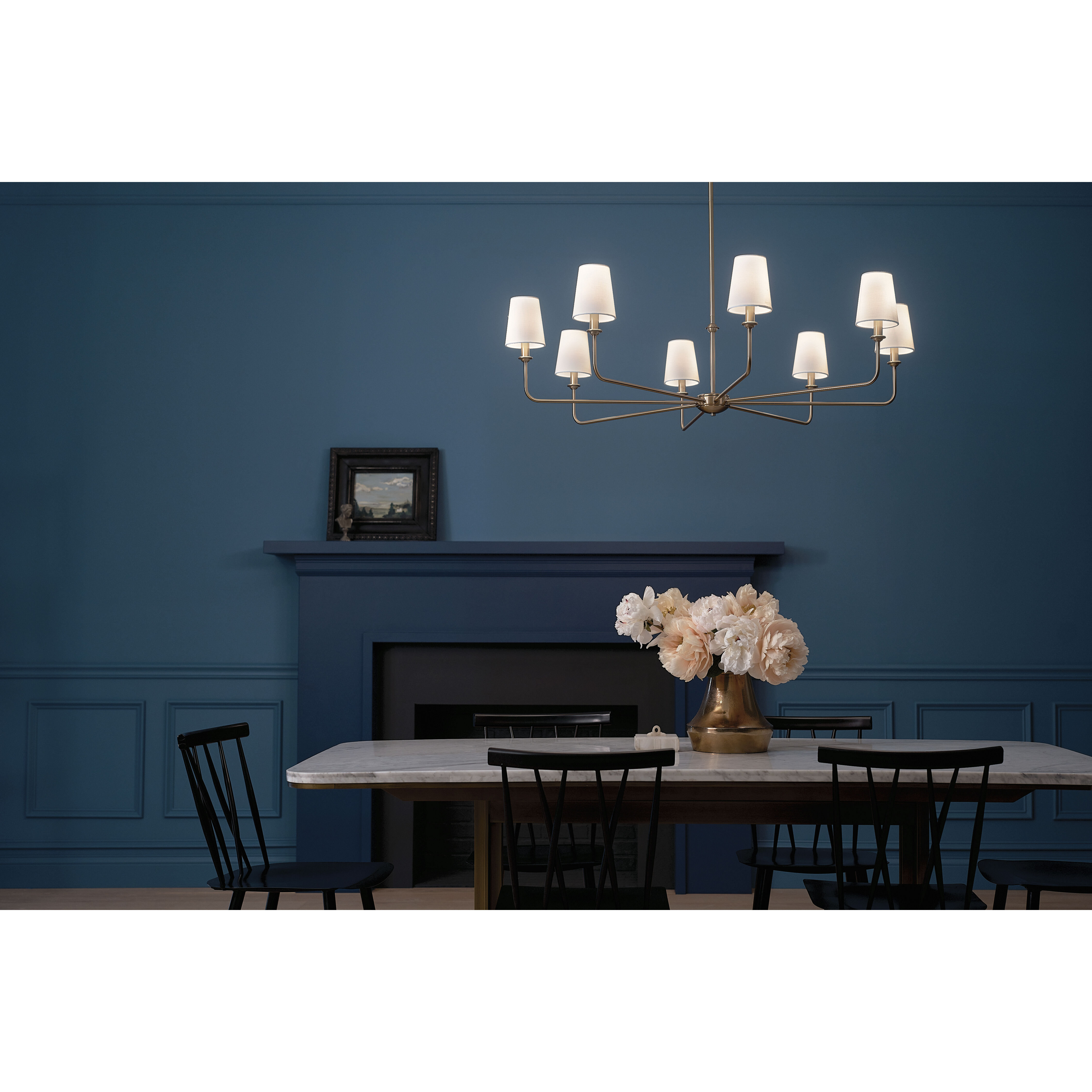 Pallas 8 Light 42.75 inch Brushed Natural Brass Chandelier Ceiling Light