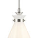 Laria 1 Light Polished Nickel Pendant Ceiling Light in Opal