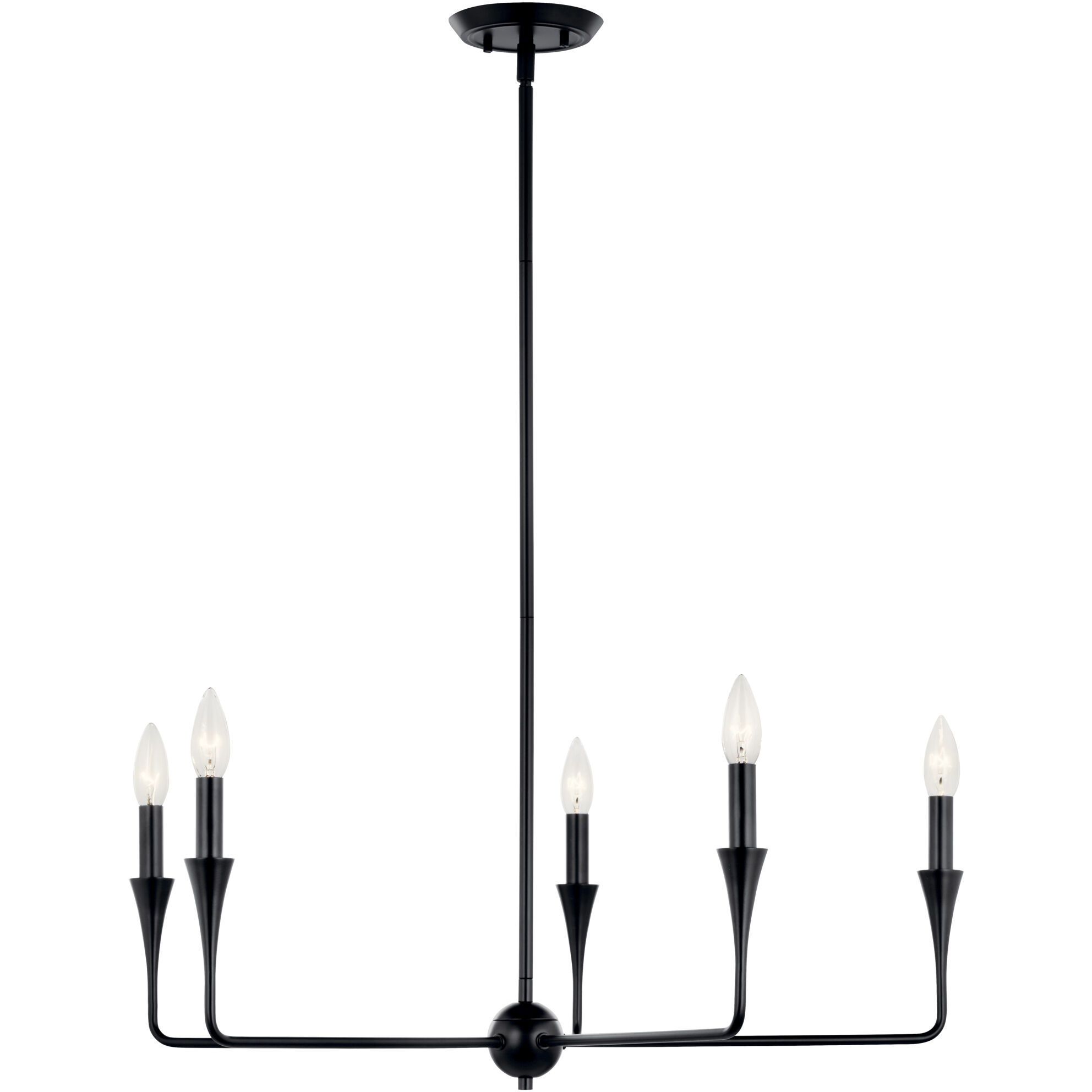 Alvaro 5 Light Black Chandelier Ceiling Light, 1 Tier Small