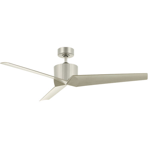 Almere 56 inch Brushed Nickel with Weathered White Walnut Blades Ceiling Fan