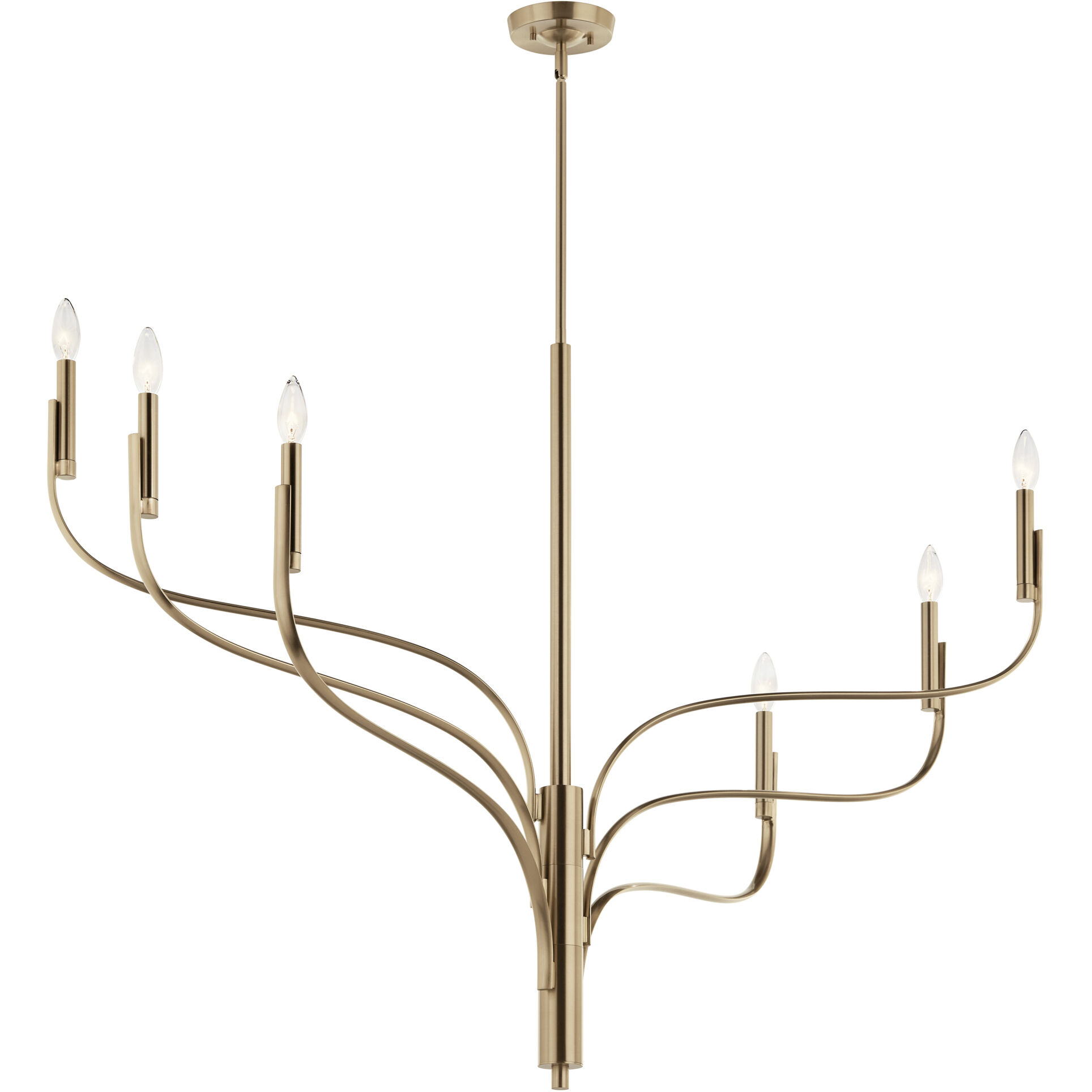 Livadia 6 Light Champagne Bronze Chandelier Ceiling Light, 1 Tier Large