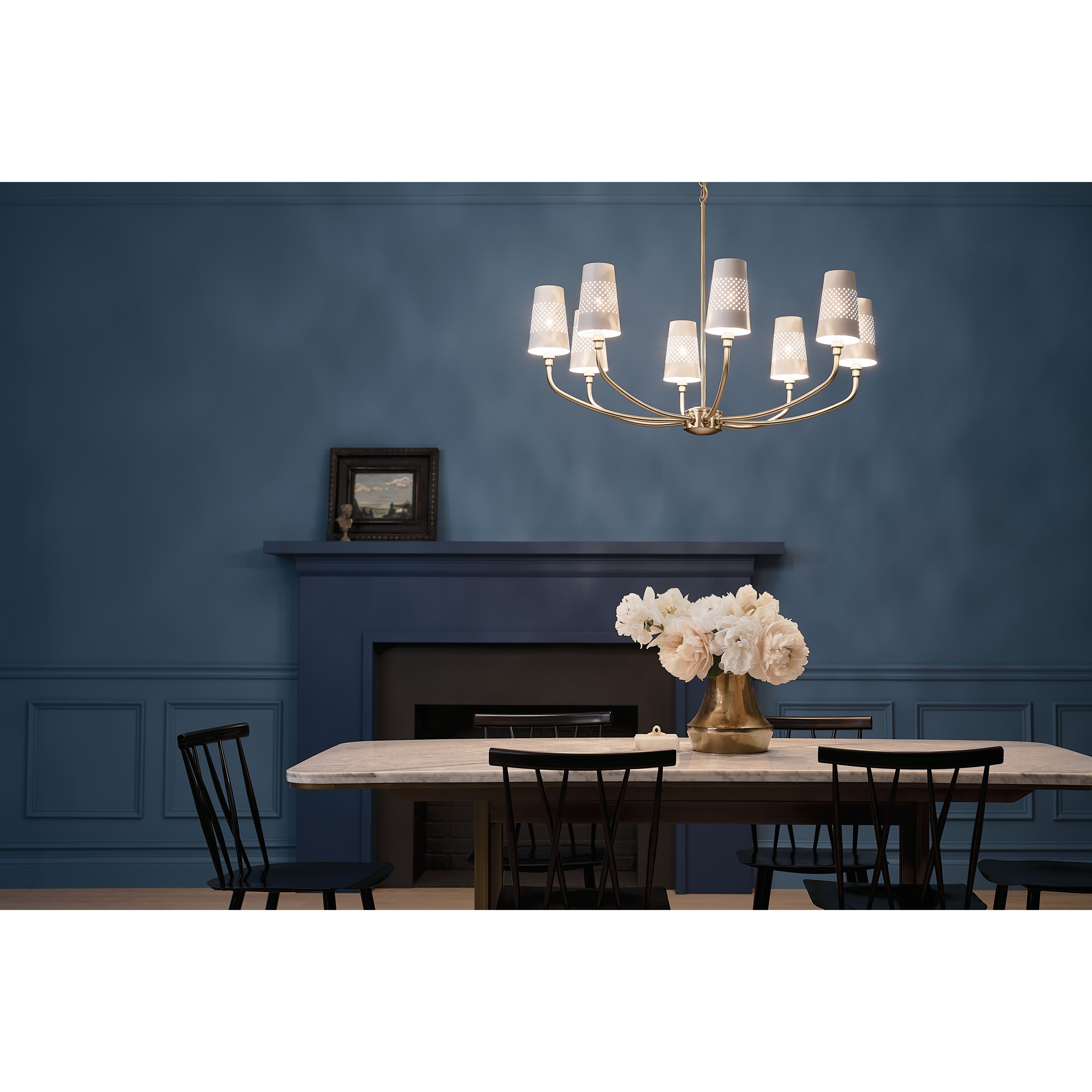 Adeena 8 Light 36.5 inch Brushed Natural Brass Chandelier Ceiling Light