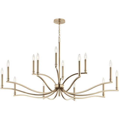 Malene 14 Light Champagne Bronze Chandelier Ceiling Light, 2 Tier Large